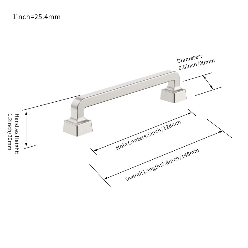 FURNIWARE Cabinet Handles,10 Pack Brushed Nickel Hardware Drawer Pulls,Zinc Alloy