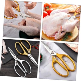 ULTECHNOVO Heavy Duty Stainless Steel Kitchen Shears with Groove cutter Ergonomic Non Slip Handle for Chicken Meat Seafood Bbq and Poultry Food Preparation