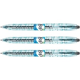 Pilot 3 x Retractable Gel Ink Ballpoint Pens B2P Medium Point Black