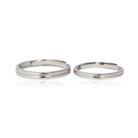 Simple Plain Couple Bands, Men and Women Wedding Band, Size Adjustable Rings, S925 Sterling Silver Bands, Matching Promise Rings for Her Him