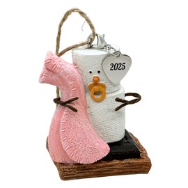 S’Mores Baby Girl First Christmas Ornament 2025 – Marshmallow Blanket Ornament Keepsake for Newborn, Granddaughter, Blanket 2025