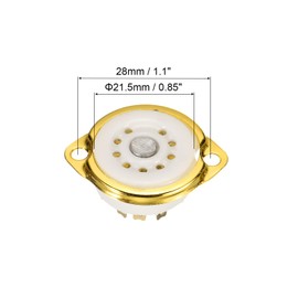 sourcing map 9 pins PCB Tube Socket Ceramics, Vacuum Tube Protect Tube Pin Socket, White Plated Suitable for 12AX7, 12AU7 Tube Pack of 5，GZC9-F-3-G