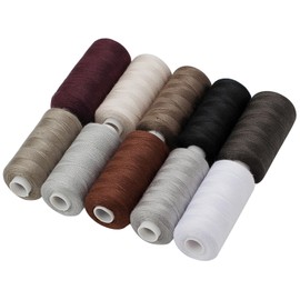 Haobase Sewing Thread Assortment Coil 10 Colors 400 Yards Per Spool 40S/2 Polyester Thread Sewing Kit for Hand and Machine Sewing (Grey Styles)