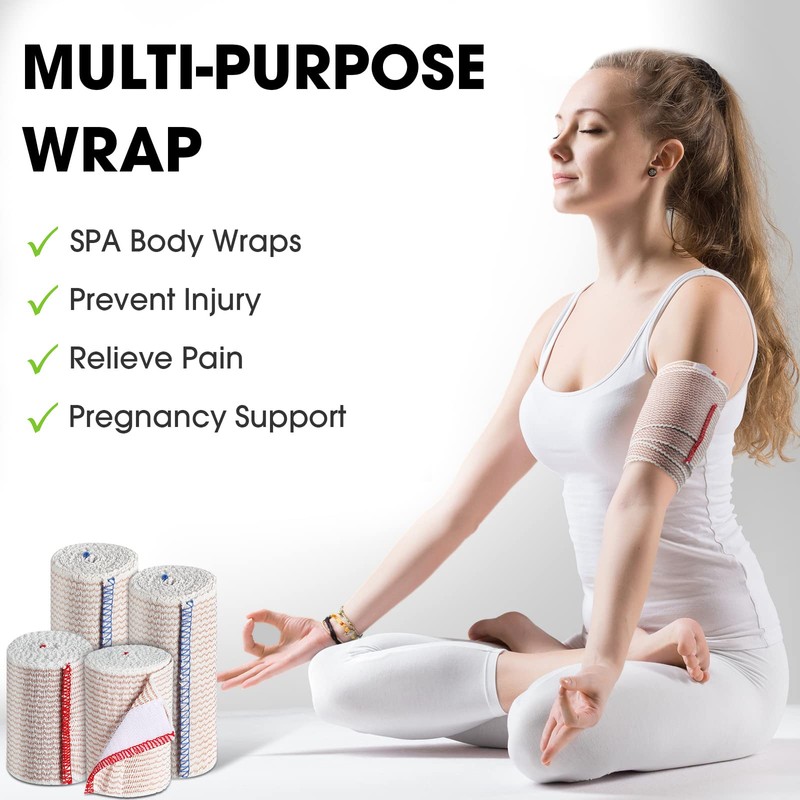 30 Pcs Elastic Bandage Wrap Compression Bandage with Self Closure