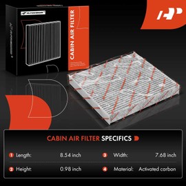 A-Premium 2-PC Cabin Air Filter with Activated Carbon Compatible with Chrysler 200, Sebring & Dodge Avenger, Caliber, Journey & Jeep Compass, Patriot & Ram, 2007-2017, Replace# 5058693AA