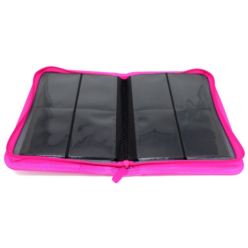 docsmagic.de Premium Pro-Player 4-Pocket Zip-Album Pink - 160 Card Binder