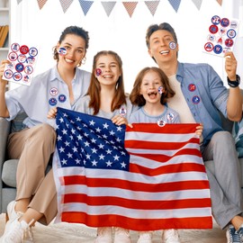 288Pcs Independence Day Patriotic Stickers, Cute 4th of July Sticker Decal Patriotic Label Star American Flag Stickers Independence Day Sealing Labels for 4th of July Party Favor Supplies
