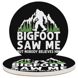 Bigfoot Coasters for Drinks, Sasquatch Ceramic Car Coasters, Absorbent Non-Slip Cup Holder Coasters for Car Bar Coffee Desk Table Decorations, 4" 1 Pack