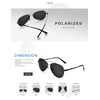 LUENX Men Women Aviator Sunglasses Black Polarized Metal Frame UV
