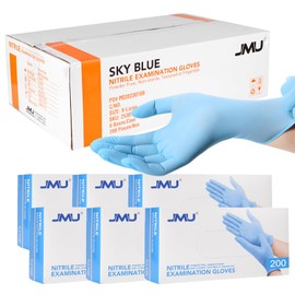 JMU 1200 Nitrile Gloves Small, 3.5 Mil Medical Nitrile Gloves Disposable Latex-Free, Blue