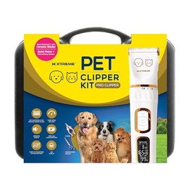 Xtreme Pet Hair Clippers, Rechargeable Hair Clippers for Pets with Self-Sharpening & Heat-Resistant Ceramic Blades, Low-Noise Quiet Motor, Clippers for Dogs & Cats with Guide Combs, Scissors, Pliers