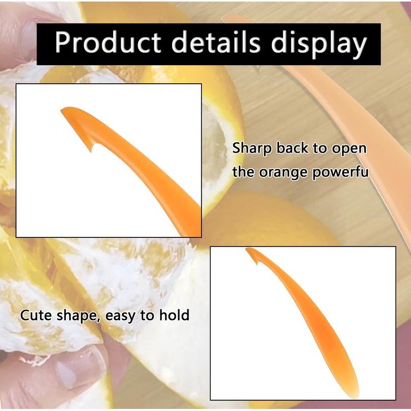 2 Pcs Orange Peelers, Plastic Orange Peeler Tool, Long Handled