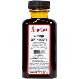 Angelus Tinte de cuero flexible para zapatos, botas, bolsos, manualidades, muebles y más, naranja, 3 onzas