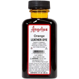 Angelus Tinte de cuero flexible para zapatos, botas, bolsos, manualidades, muebles y más, naranja, 3 onzas