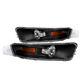 Spec-D Tuning Black Housing Clear Lens Bumper Lights Compatible with Ford Mustang Gt V6 2002-2009 L+R Pair Assembly