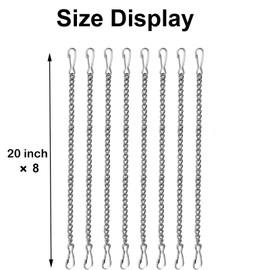 FWKAILEPING 8 Pcs Stained Glass Window Hanging Chain,20inch Premium Decorative Chains for Colorful Glass Windows Sun Catchers and Ornaments Perfect for Walls Gardens and Kitchens