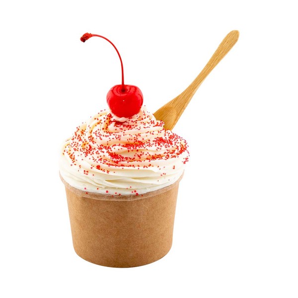 Restaurantware Coppetta 4 Ounce Dessert Cups 200 Disposable Ice Cream Cups - Lids Sold Separately Heavy-Duty Kraft Paper Frozen Yogurt Bowls For Hot And Cold Foods Perfect For Gelato Or Mousse