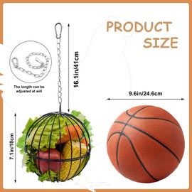 KELEYU Hanging Chicken Feeder,7.1 Inch Large Sturdy Chicken Vegetable Hanging Feeder,Hanging Chicken Veggie Treat Ball,Chicken Treat Holder.