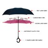 Parquet Pink Polka Dot Double Layer Inverted Umbrellas - C
