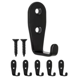 FUXXER® 5 x Classic Iron Hooks Coat Hooks Furniture Hooks Black (5.0 x 2.1 cm)