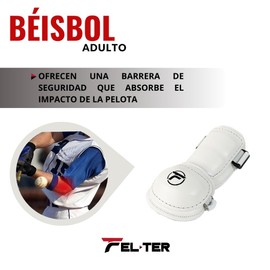 FELTER FITNESS Protector de Codo (Codera Unitalla) para Bateadores Béisbol y Softball (Blanco)