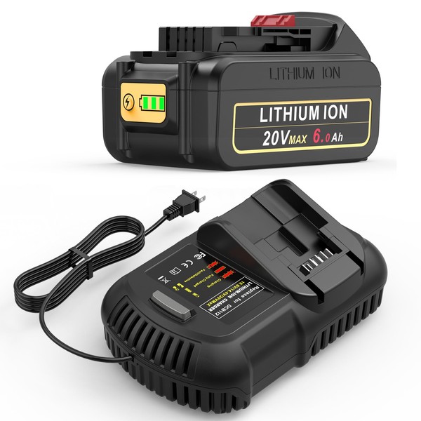PENGJBATTER 20V 6.0Ah Li-ion Battery Replace for Dewalt 20V Battery