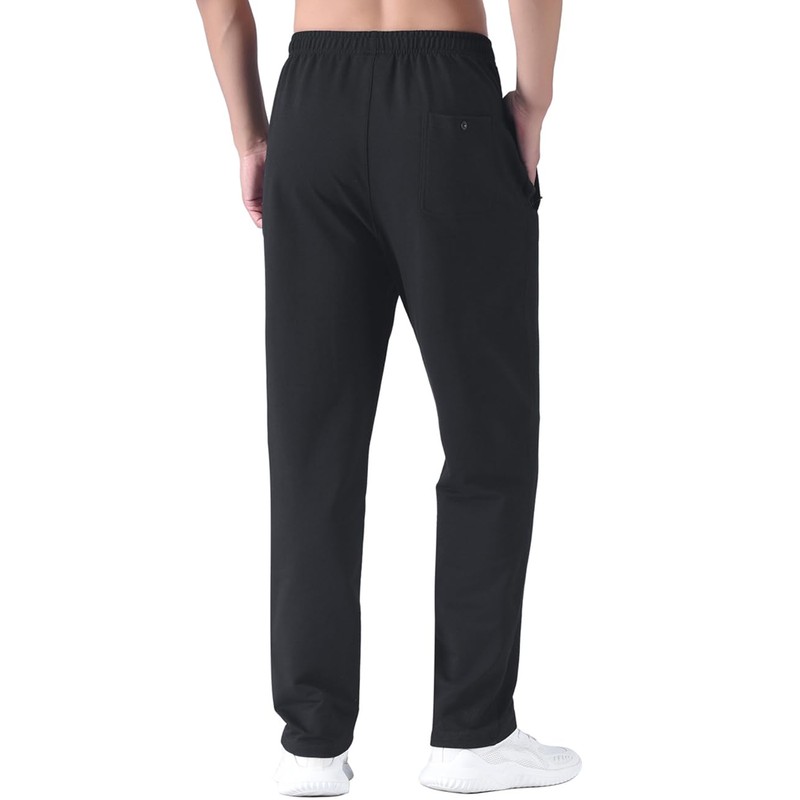 Zoulee Men's Casual Cotton Jogger Sweatpants Zipper Front Pants Style