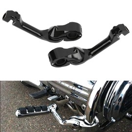 KIMISS 1 Pair of Adjustable Highway Footrest Mounts, Motorcycle 360° Adjustable Footrest Clamp Replacement for 32 mm Highway Engine Guard