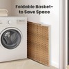 110L Laundry Hamper with Lid, Hand-Woven Pp Rattan Laundry Basket