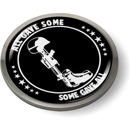 All GAVE Some Some GAVE All 3D Domed CAR Emblem Badge Sticker Chrome Metal Round Bezel