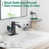 VOTON Black Bathroom Faucets Modern Waterfall Bathroom Sink Faucet Matte