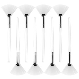 Pack of 8 face brushes, fan brush, mask brush, mask, face, cosmetic accessories, fan face mask, soft make-up mask brushes, transparent plastic handle, for face, mud face cream
