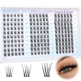 Lash Clusters Wispy Eyelash Clusters Natural C Curl Cluster Lashes zanlufly Wispy Individual Lashes 180Pcs Eyelash Extension 10 12 14MM DIY Lash Extension