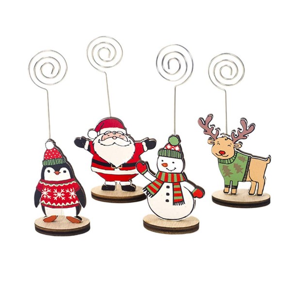 BESPORTBLE 8pcs Decorative Place Memo Card Holder Christmas Element Pattern