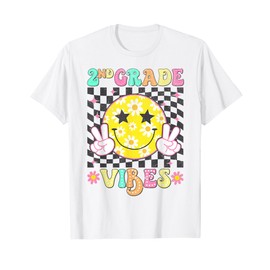 Girls 2nd Grade Vibes Smile Face Back to School Second Grade T-Shirt
