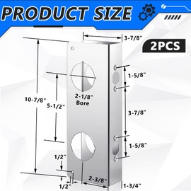 Leinuosen Door Reinforcement Plate 5-1/2 Inch, 2-3/8 x 1-3/4 Inch Lock and Door Reinforcer Stainless Steel Home Security Door Reinforcement Lock Security to Repair Home Wood Metal Doors(2 Pack)