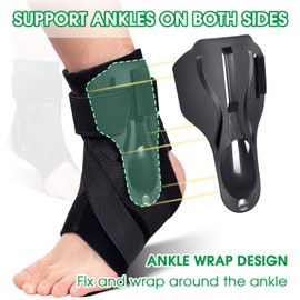 Ankle Support Brace with X-shaped Cross-fixing Compression Sleeve Lace Up Ankle Brace for Men and Women, Ankle Wrap Suitable for Running, Sports (Black,Medium)