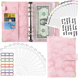 HIRAISM Household Management Binder a6 Household Book, Notebook, Pocket Book, Money Bill, Receipt Pouch, Case, Multi-functional (Pink)