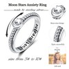 ZOEXUE Sterling Silver Moon Star Anxiety Spinner Rings with Just