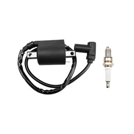 TIKSCIENCE Ignition Coil and Spark Plug Fit for Yamaha Gas Golf Cart G2 G5 G8 G9 G11 G14 1985-1996, Replace J38-82310-20-00