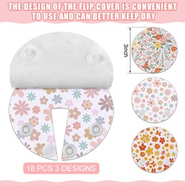 Breling 18 Pack Feeding Tube Pads Button Pad Gtube Button Covers Reusable g Tube Cutie Dinosaur Feeding Supplies for Kids Baby Breastfeeding Nursing Care (Flower)