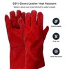 DSYJ Welding Gloves Long Leather Gaunlets Heat Resistant Lined Extreme