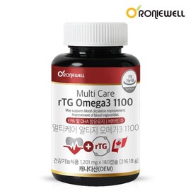 Roniwell 로니웰 멀티케어 r-TG(알티지) 오메가3 1100 180캡슐 (6개월분) Lonniwell Multi-Care r-TG Omega 3 1100 180 Capsules (6-Month Supply)