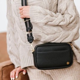 Crossbody Bags for Women - Willow Convertible Crossbody Purse by modern+chic, Wear on Shoulder or as Belt Bag, Made of Vegan Leather with Adjustable Strap and Exterior/Interior Pockets (Black)