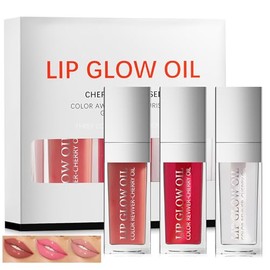 3 Colores Fat Oil Lip Drip Gloss Sets, Brillos Labiales Hidratante y Voluminizador, No Pegajosa, Duradera e Hidratante, Fórmula pura y natural, Kit...