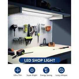 Sararoom 2ft LED Shop Fixture, 20W Tube, 2400lm, 4000K Neutral White, 60cm 23.6inch Garage Closet Ceiling Light for Office Home Basement, No Plug, No Ground Wire