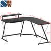SHW 51 x 51 Inches Vista L-Shaped Desk with Monitor