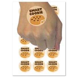 Smart Cookie Chocolate Chip Teacher Student Temporary Tattoo Water Resistant Fake Body Art Set Collection - 15 2" Tattoos (1 Sheet)