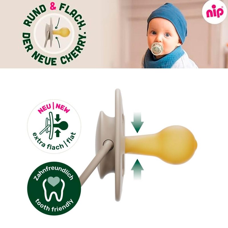 nip Cherry Green Eco Dummy Size 1 from Birth, Pack