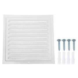 PATIKIL 10"x10" Stainless Steel Gable Vent, Exterior Wall Outlet Vent Cover HVAC Air Grille Louvered Screen Mesh for Kitchen Bathroom Ventilation, White